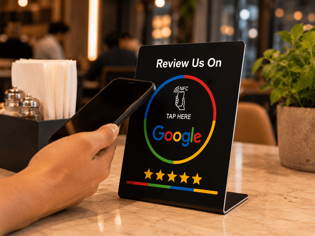 Google Review NFC Stand for Restaurants & Shops